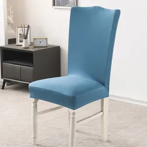Turquoise Brushed Stretch Dining Room Chair Covers Soft Removable Dining Chair Slipcovers thumbnail-1