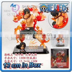 MINI QUTE 13 cm Pirate Japanese Anime One Piece Action Figure Portgas D Ace With Head Parts Brinquedos Boys in Box NO.MQ 064 thumbnail-1
