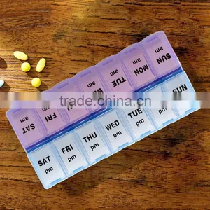 Hot ! 14 Days Portable Plastic Pill Box, 2 Week Pill Box thumbnail-2