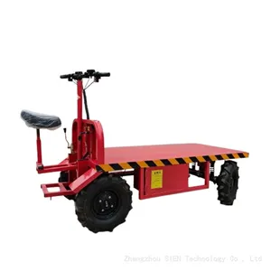 Cargo Transport Electric Flat Car Four Wheel Electric Flatbed Truck Transporter thumbnail-1