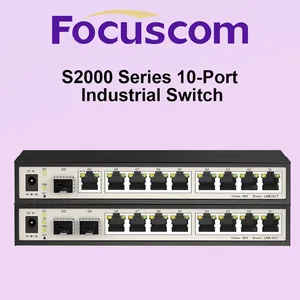 Industrial Smart Managed Gigabit Switch 10-Port Full Gigabit PoE/Non-PoE L2 Managed Ethernet Switch for Security and Automation Focuscom S2000 Series thumbnail-1