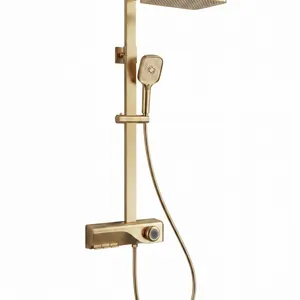 AT-S33 SUS304 Stainless Steel Wall Mounted Shower System With Rain Shower Hand Shower and Bottom Spout for Hotel Project thumbnail-4