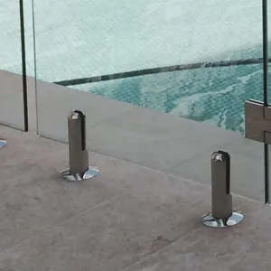 Duplex 2205 Glass Spigots Square Shape Matte Black Powder Coated for Balcony Railing Free Samples Heavy Duty thumbnail-1