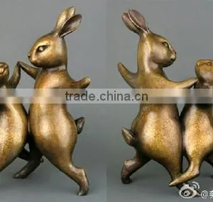Rabits Family Modern Bronze Sculpture Urban Statue thumbnail-2