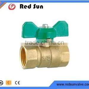 1/2" 3/4' 1" F*F Butterfly Handle Brass Ball Valve for Water thumbnail-1