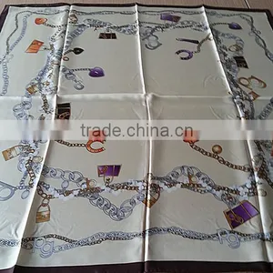 Ladies Woven Twill Digital Printed Silk Scarf thumbnail-1