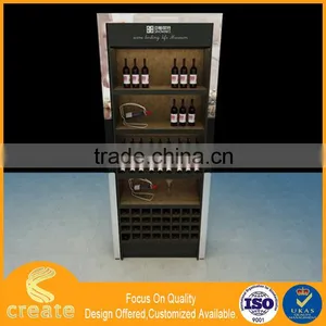 Luxury Wooden Black Exhibition Wine Display Rack Showcase With Led Light& Matt Finish For Wine Shop Interior Decoration thumbnail-2