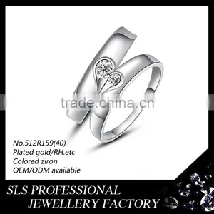 2015 Top Desighns Zirconia Wedding Jewelry Diamond Ring White Zircon Finger Rings for Lovers thumbnail-3