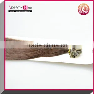 Arisonhair Wholesale U-tip Hair Extensions Keratin Tipped Fusion Nail Tip Brazilian Human Hair Extension 0.8g/1g per Strand thumbnail-5