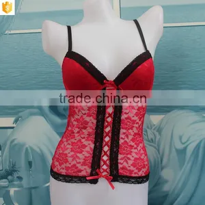 Red Black Flower Lace Transparent Sexy Lingerie,sexy Red Mature Lingerwear Nightwear thumbnail-1