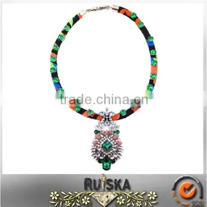 Fashion Mode Acrylic Waterdrop Braided Rope Necklace thumbnail-1