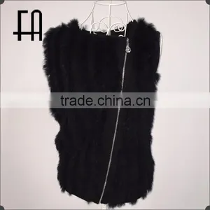 Factory Direct Wholesale Price Acrylic Knit Rabbit Fur Knitted Vest /rabbit Fur Vest/fur Vest thumbnail-1