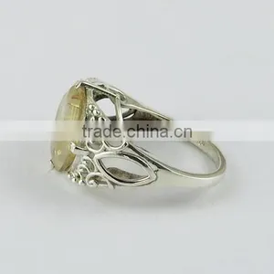 Big Dreams Golden Rutile Ring, Gemstone Silver Jewellery, Online Silver Jewellery thumbnail-4