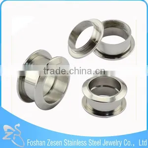 China Manufacturer Medical Steel Gold Screw Fit Flesh Tunnel Ear Plug Stretcher thumbnail-2