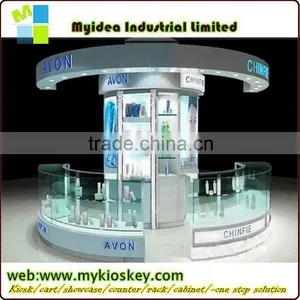 Round Unique Design Retail Kiosk Cosmetic Showcase thumbnail-1