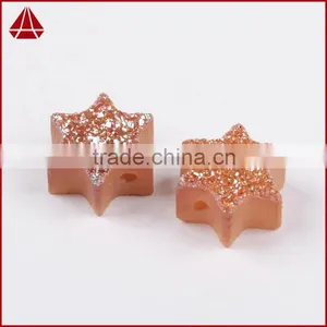 Wholesale Mogen David Star Loose Flat Agate Druzy Cabochon Beads thumbnail-6