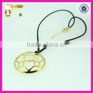 Hot Sale Yellow Gold Necklace Wholesale Latest Design Gold Necklace With Black Leather thumbnail-1