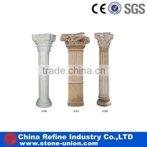 Beige Granite Carved Stone Pillar Price, Natural Stone Column thumbnail-1