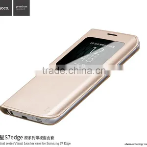 Hoco Original Series Visual Flip PU Leather View Window PC Protective Back Cover Case For Samsung S7 Edge TB-0258 thumbnail-3