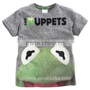 New Stylish Soft Fabric Boys t Shirt Silly Frog Applique thumbnail-1