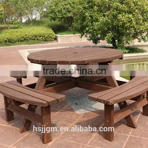 Outdoor Wooden Antique Picnic Table thumbnail-2