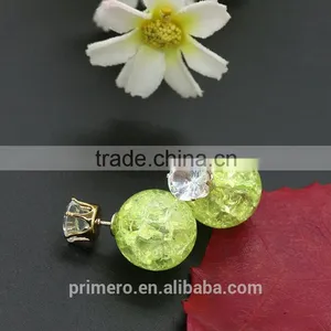 Fashion Brand Jewelry Double Side Pearl Stud Earrings Beads Statement Earrings thumbnail-4