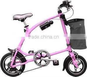 Mini Aluminium Foldable Bicycle Pink Bicycle thumbnail-1