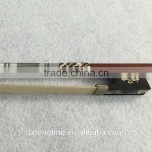 China Hot Sale High Quality Round Shape Solid Violin Bow With Ebony Frog thumbnail-3