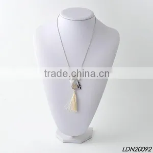 Fashion Leaf Druzy and Heart With Tassel Necklace With Matching Earrings and Bracelet thumbnail-1