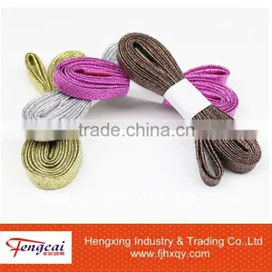 10mm High Quality Flat Silver Glitter Shoelace thumbnail-1