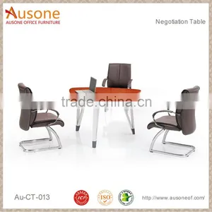 With Aluminum Base Triangular Wood Veneer Meeting Table thumbnail-1