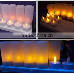 12pcs Rechargeable Plastic Flameless Electronic Led Candles Set thumbnail-3