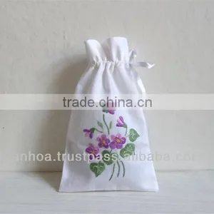 Hand Embroidery Drawstring Pouch Bag thumbnail-1