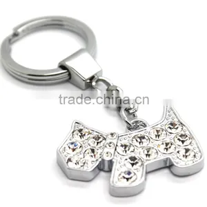 Metal Crystal Dog Shaped Keychain thumbnail-1