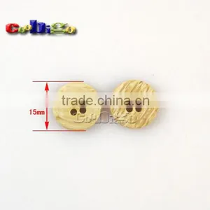 15mm(24L) Dia. Imitation Wood Grain Resin Buttons 2/4 Holes Sewing Craft Accessories For Bag Garment #FLN005-15 Quality Choice thumbnail-3