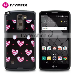 New Design Black Small Panda Brushed Tuff Trooper Hybrid Protector Cover Case for LG Stylo 2 Plus MS550 K530 K536 thumbnail-2