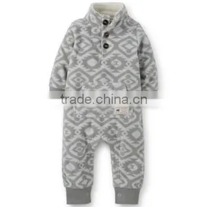 Customized Baby Boys Casual Stand Colllar Romper Polar Fleece Pocket Romper thumbnail-2