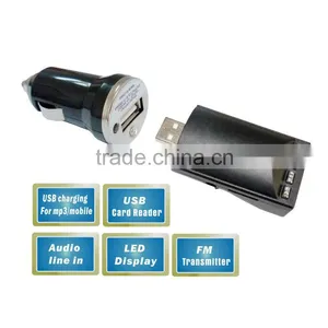 2013 Hot Sale Black Car USB MP3 Charger With Radio thumbnail-1