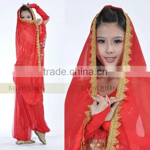 SWEGAL 2013 SGBDP13005 1COLOR Red Fashion Sexy Belly Dance Face Veils thumbnail-1