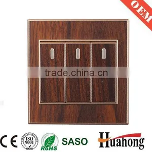 Double 13A Multi Function Grain of Wood Wall Socket With Switch thumbnail-3