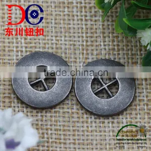 Silver Metal Two Eyes Sew Button,Metal Buttons for Jackets thumbnail-6
