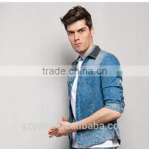 Men's Fashion Casual Washing Jeans Shirts thumbnail-2