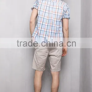Men's Fashion Casual Plaids Short Sleeve Cotton Shirts thumbnail-3