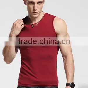 High Quality Custom Design 100% Cotton Fabric Cool Men Tank Top thumbnail-1