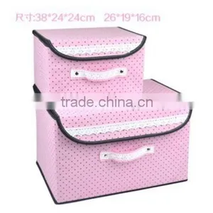 Pink DOT Foldable Storage Box Organization Bins Set thumbnail-1