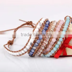 Five Laps the Latest Popular A Turquoise of Agate Powder Natural Stone Bracelet Women thumbnail-3