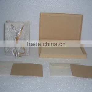 Handmade Paper Wedding Invites in Earthy Colors With Matching Bag in Deep Silk Papers, Supplied Blank thumbnail-1