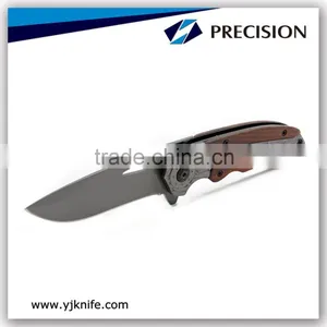 Camping Folding Pocket Utility Knife With Wooden Handle thumbnail-4