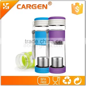 Silicone Sleeve Plastic Sport Tea Strainer Water Bottle thumbnail-4