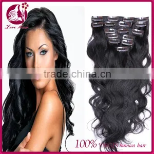 7A Virgin Clip In Human Hair Extensions 100g Clip In Wavy Hair Extensions Brazilian Body Wave Clip In Hair Extensions 100g thumbnail-1